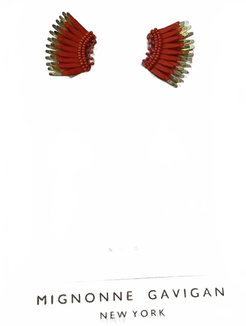 NEW MIGNONNE GAVIGAN micro madeline earrings in deep orange
